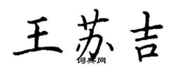 丁謙王蘇吉楷書個性簽名怎么寫