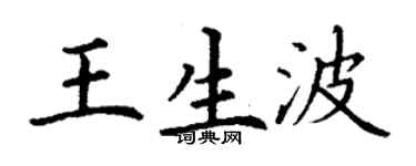 丁謙王生波楷書個性簽名怎么寫