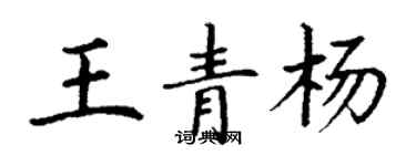 丁謙王青楊楷書個性簽名怎么寫