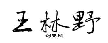 曾慶福王林野行書個性簽名怎么寫