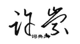 駱恆光許崇草書個性簽名怎么寫