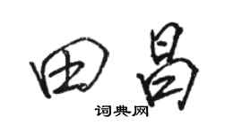 駱恆光田昌行書個性簽名怎么寫