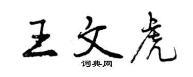 曾慶福王文虎行書個性簽名怎么寫