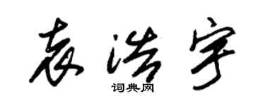 朱錫榮袁浩宇草書個性簽名怎么寫