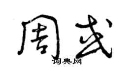 曾慶福周或草書個性簽名怎么寫