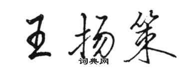 駱恆光王揚策行書個性簽名怎么寫