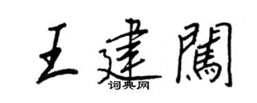 王正良王建闖行書個性簽名怎么寫