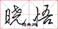 駱恆光曉悟行書怎么寫