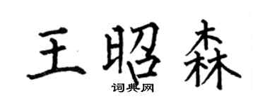 何伯昌王昭森楷書個性簽名怎么寫