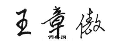 駱恆光王章傲行書個性簽名怎么寫