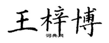 丁謙王梓博楷書個性簽名怎么寫