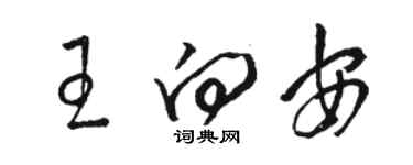 駱恆光王向安草書個性簽名怎么寫