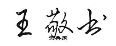駱恆光王敬書行書個性簽名怎么寫