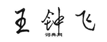 駱恆光王鍾飛行書個性簽名怎么寫