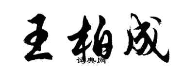 胡問遂王柏成行書個性簽名怎么寫