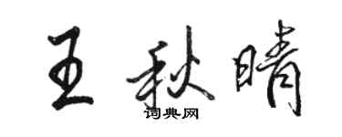 駱恆光王秋晴行書個性簽名怎么寫