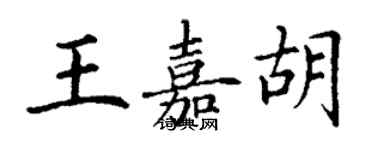 丁謙王嘉胡楷書個性簽名怎么寫