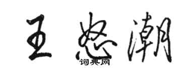 駱恆光王怒潮行書個性簽名怎么寫