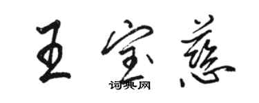 駱恆光王寶慈行書個性簽名怎么寫