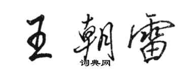 駱恆光王朝雷行書個性簽名怎么寫