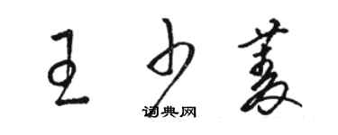 駱恆光王少菱草書個性簽名怎么寫