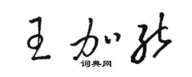 駱恆光王加能草書個性簽名怎么寫