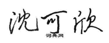 駱恆光沈可欣行書個性簽名怎么寫