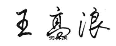 駱恆光王高浪行書個性簽名怎么寫