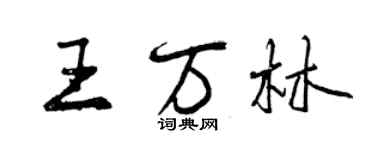 曾慶福王萬林行書個性簽名怎么寫