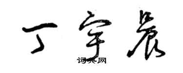 曾慶福丁宇晨草書個性簽名怎么寫