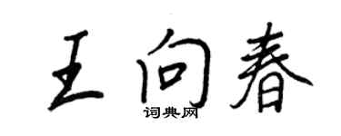王正良王向春行書個性簽名怎么寫