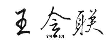 駱恆光王會聯行書個性簽名怎么寫