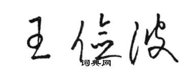 駱恆光王儉波草書個性簽名怎么寫