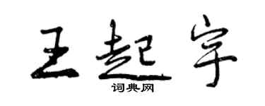 曾慶福王起宇行書個性簽名怎么寫