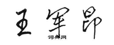 駱恆光王軍昂行書個性簽名怎么寫