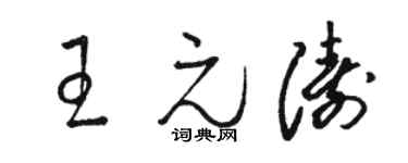 駱恆光王元濤草書個性簽名怎么寫