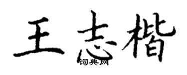 丁謙王志楷楷書個性簽名怎么寫