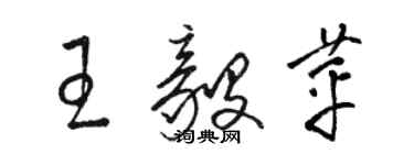 駱恆光王毅苹草書個性簽名怎么寫