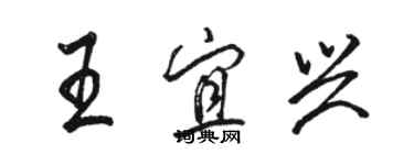 駱恆光王宜興行書個性簽名怎么寫