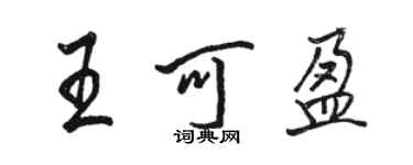 駱恆光王可盈行書個性簽名怎么寫