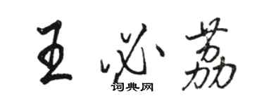 駱恆光王必荔行書個性簽名怎么寫