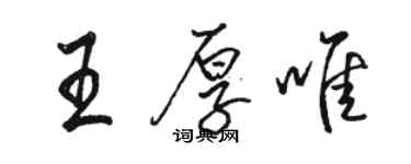 駱恆光王厚唯行書個性簽名怎么寫