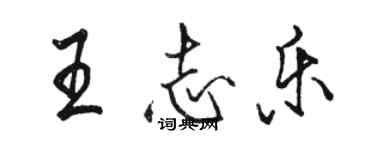 駱恆光王志樂行書個性簽名怎么寫