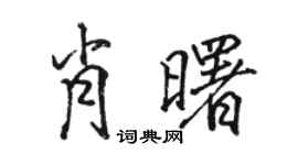 駱恆光肖曙行書個性簽名怎么寫