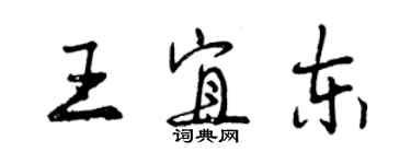 曾慶福王宜東行書個性簽名怎么寫