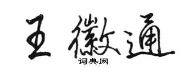 駱恆光王徽通行書個性簽名怎么寫