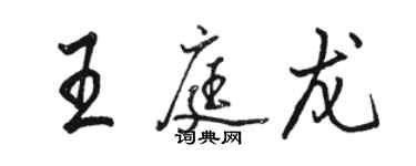 駱恆光王庭龍行書個性簽名怎么寫