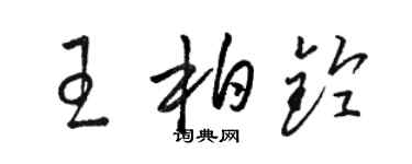 駱恆光王柏鈴草書個性簽名怎么寫