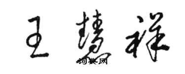 駱恆光王慧祥草書個性簽名怎么寫