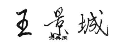 駱恆光王景城行書個性簽名怎么寫